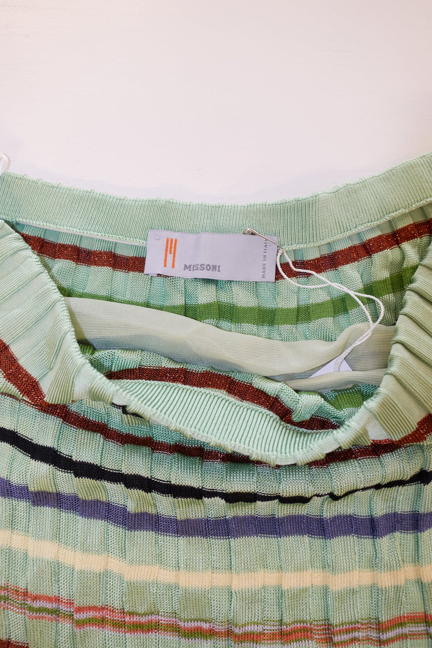 Missoni pistachio stripe knit skirt