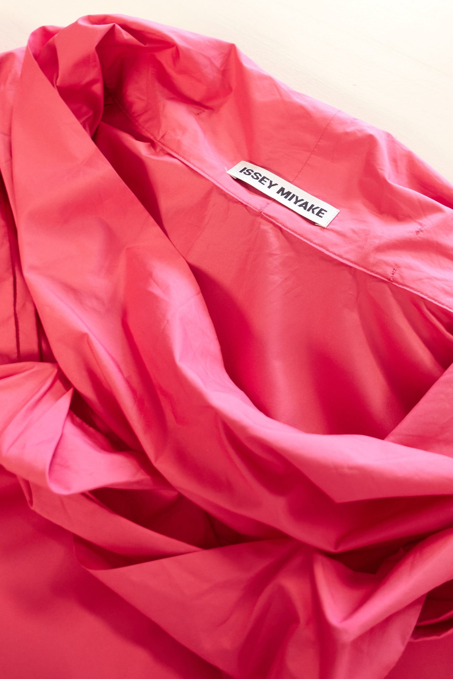 Issey Miyake ruffled neck pink shirt/dress