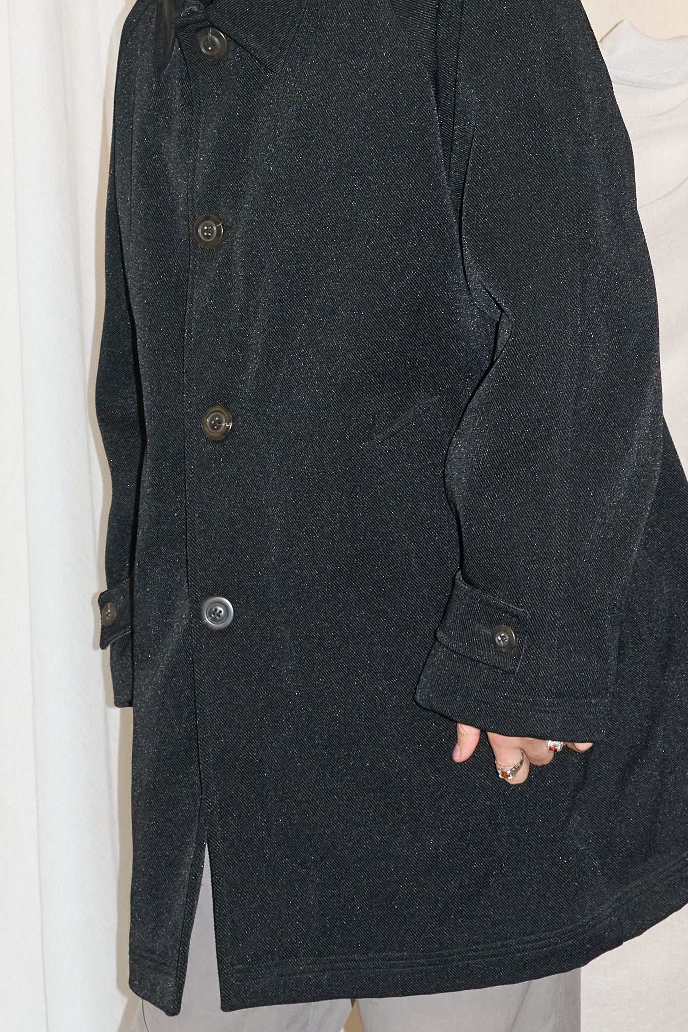 Kenzo Homme 1990s ballistic nylon quilted car coat
