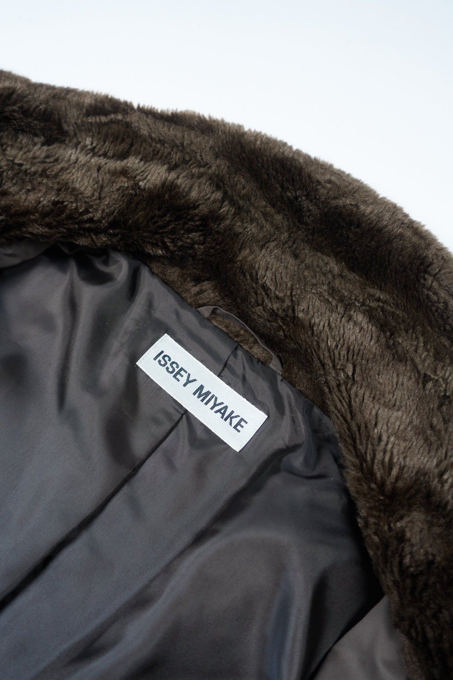 Issey Miyake padded jacket with faux fur collar