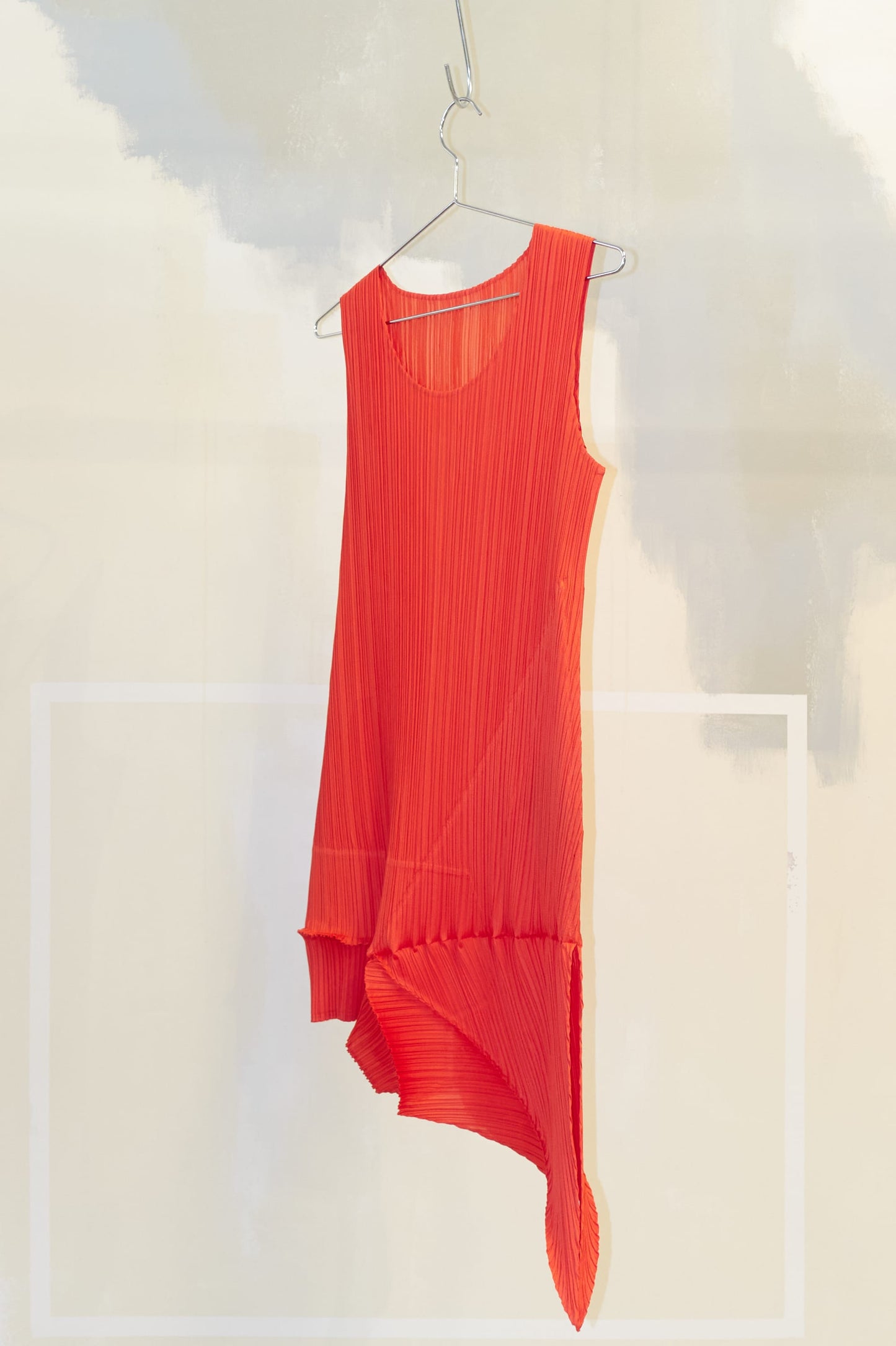 Issey Miyake Pleats Please red tunic / mini dress