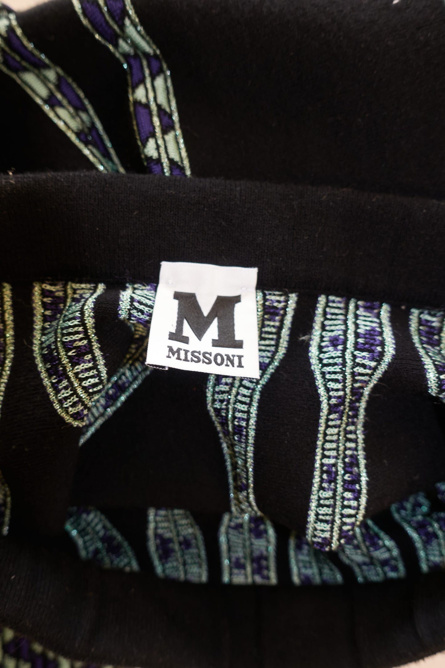 'M' Missoni stretch knit flared zig zag skirt