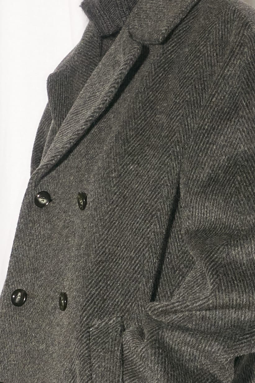 Jun Men double breasted chevron coat