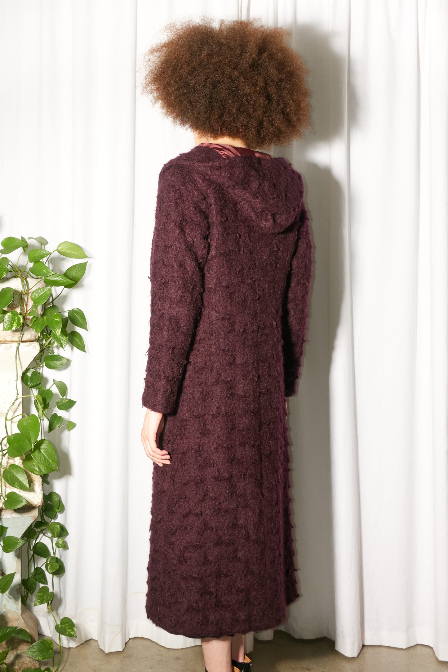 Issey Miyake Plantation shaggy hooded coat