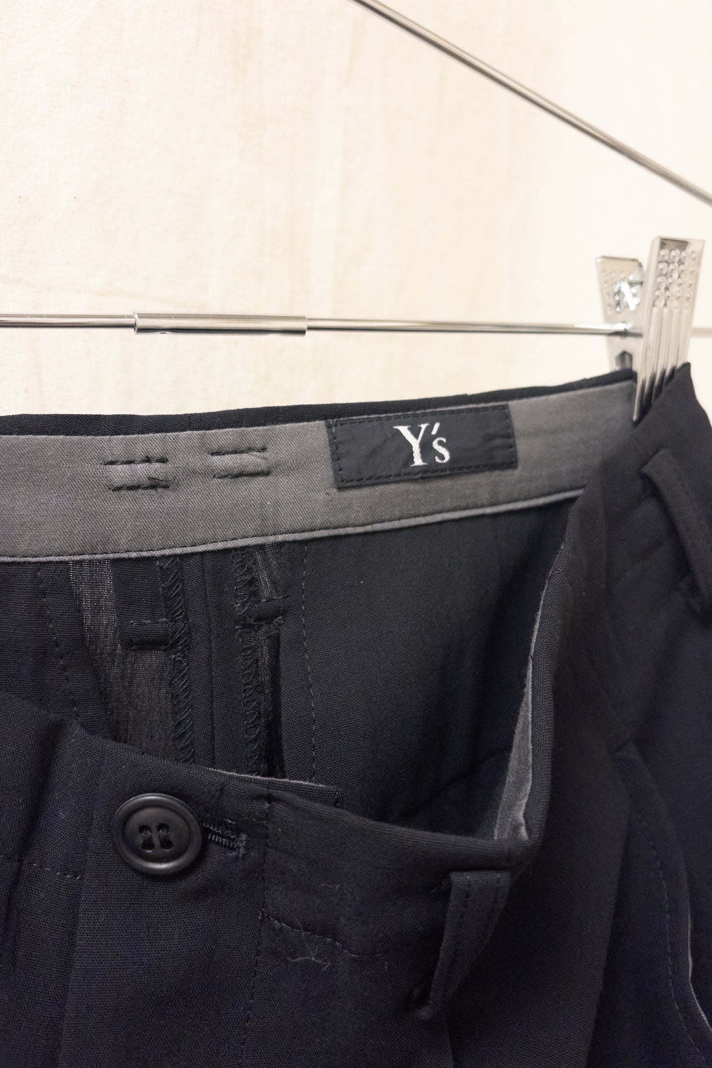 Y's Yohji Yamamoto black pleated trousers