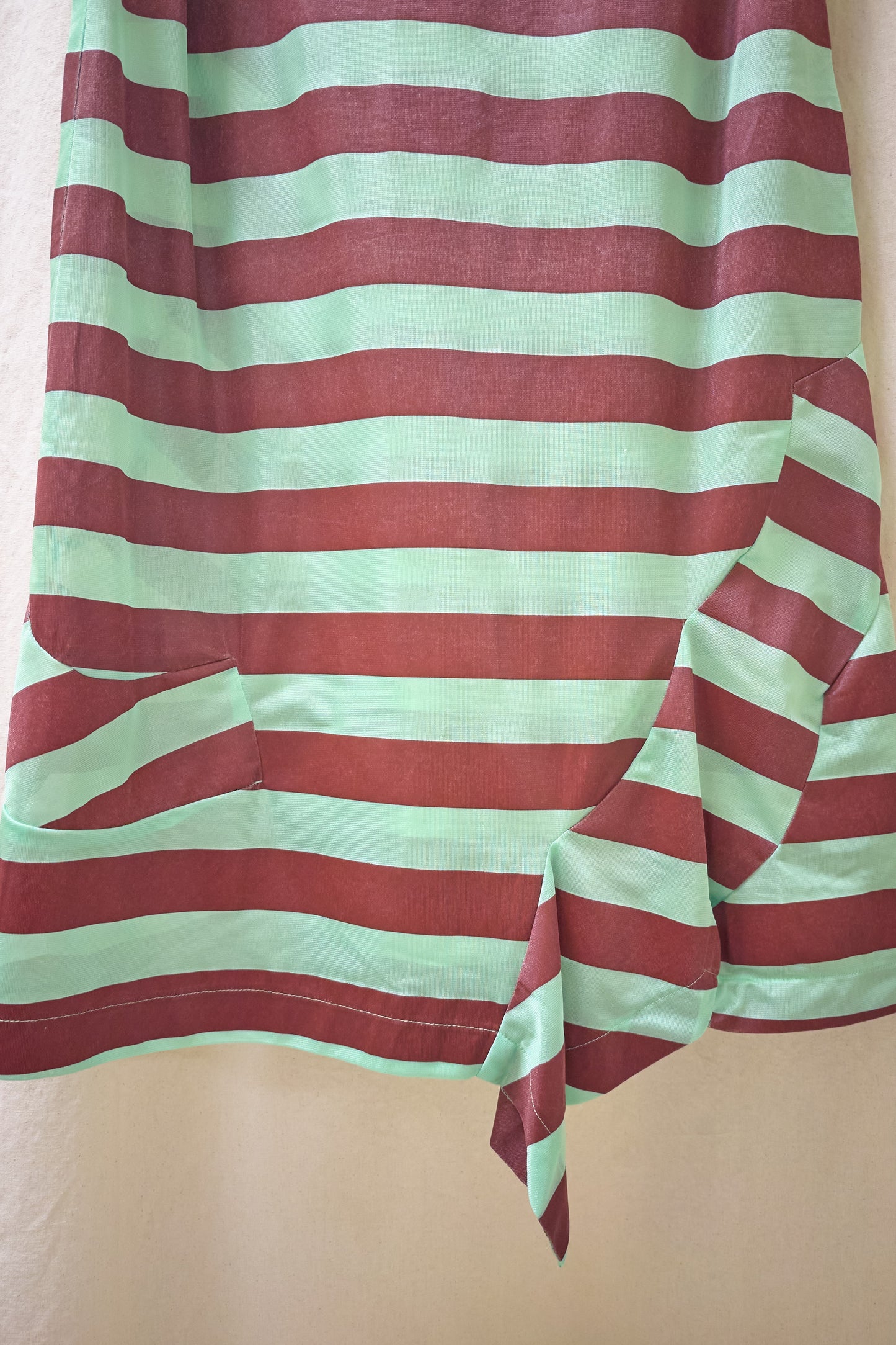 Comme des Garcons Robe de Chambre striped dress 1995 green and burgundy