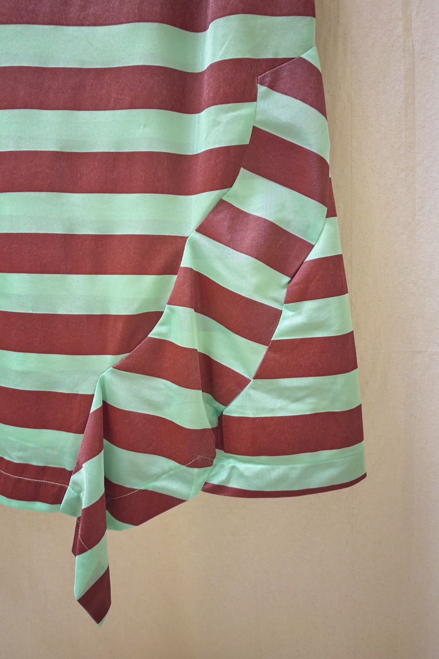 Comme des Garcons Robe de Chambre striped dress 1995 green and burgundy
