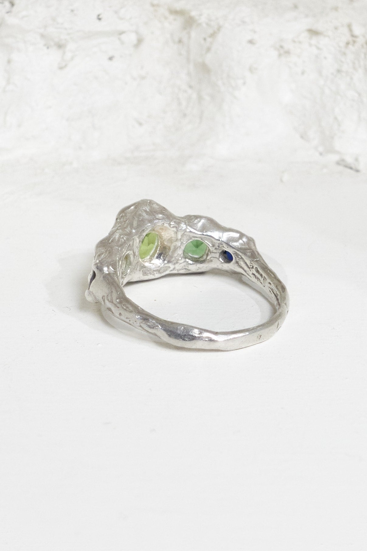 Outcast celestial ring dark tsavorite and blue sapphire
