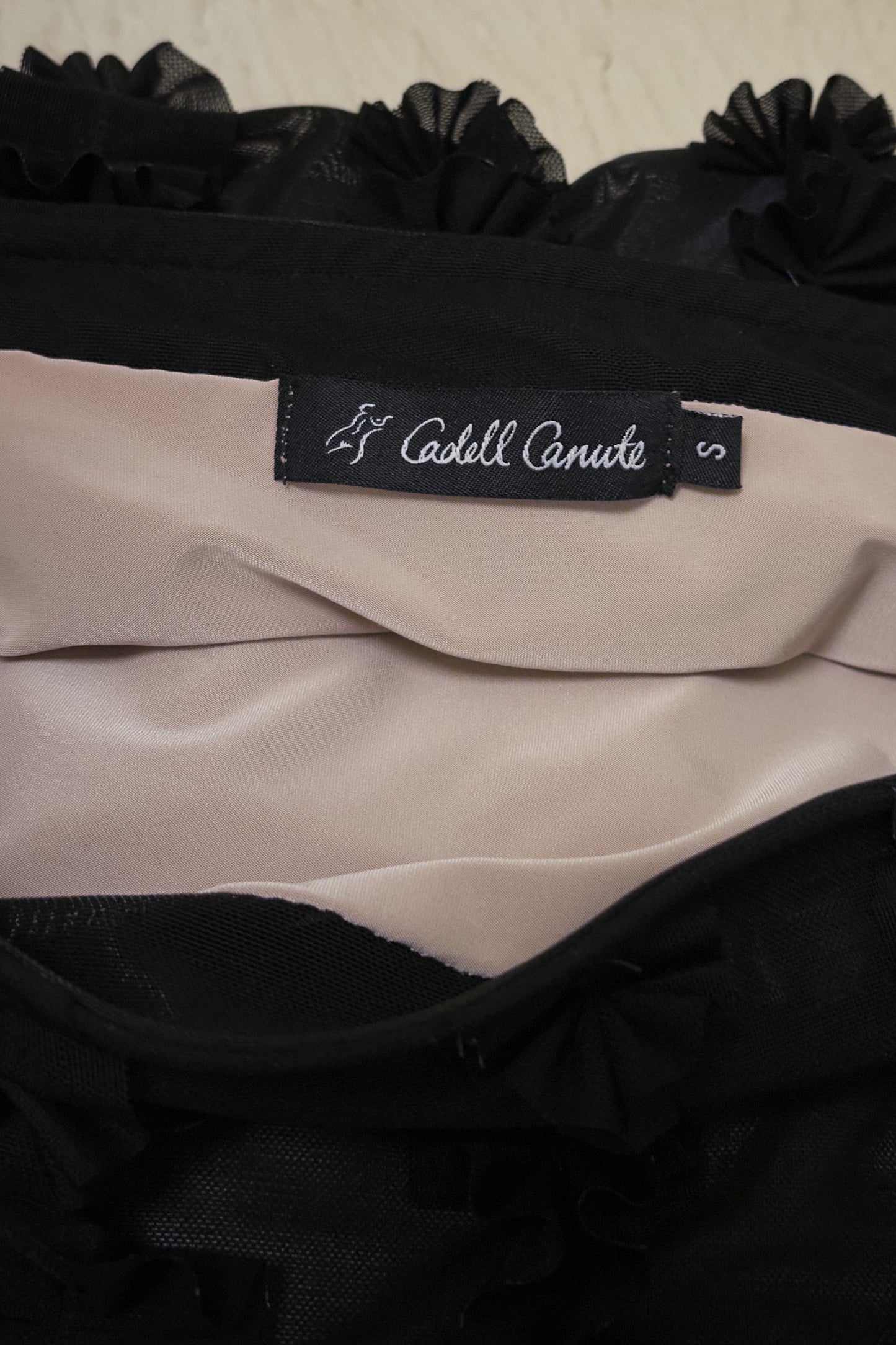 Cadell Canute black ruffle mini skirt