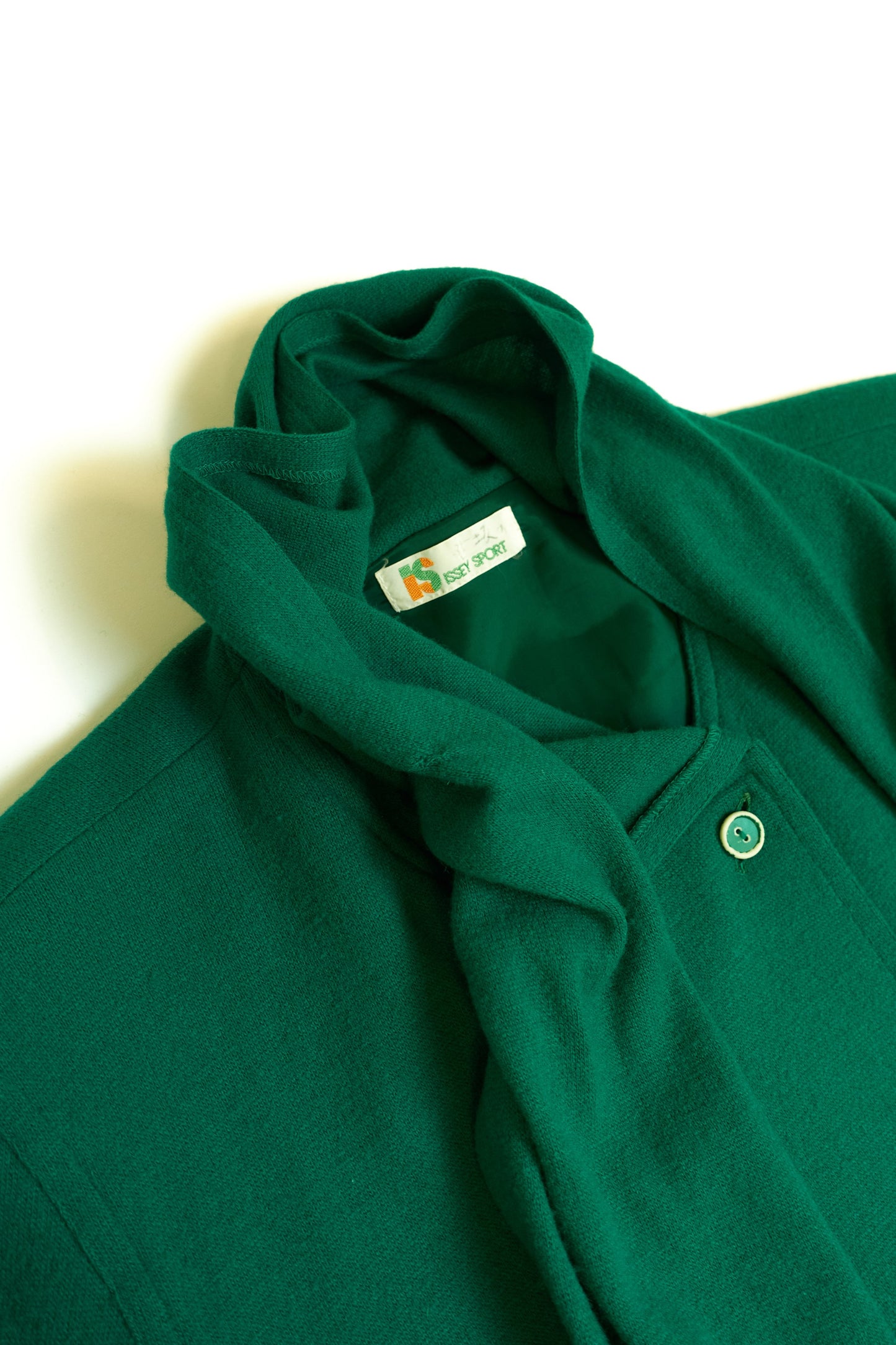 Issey Sport c.1970-80s wool dress with built in scarf & repairs by Mineral Tufts