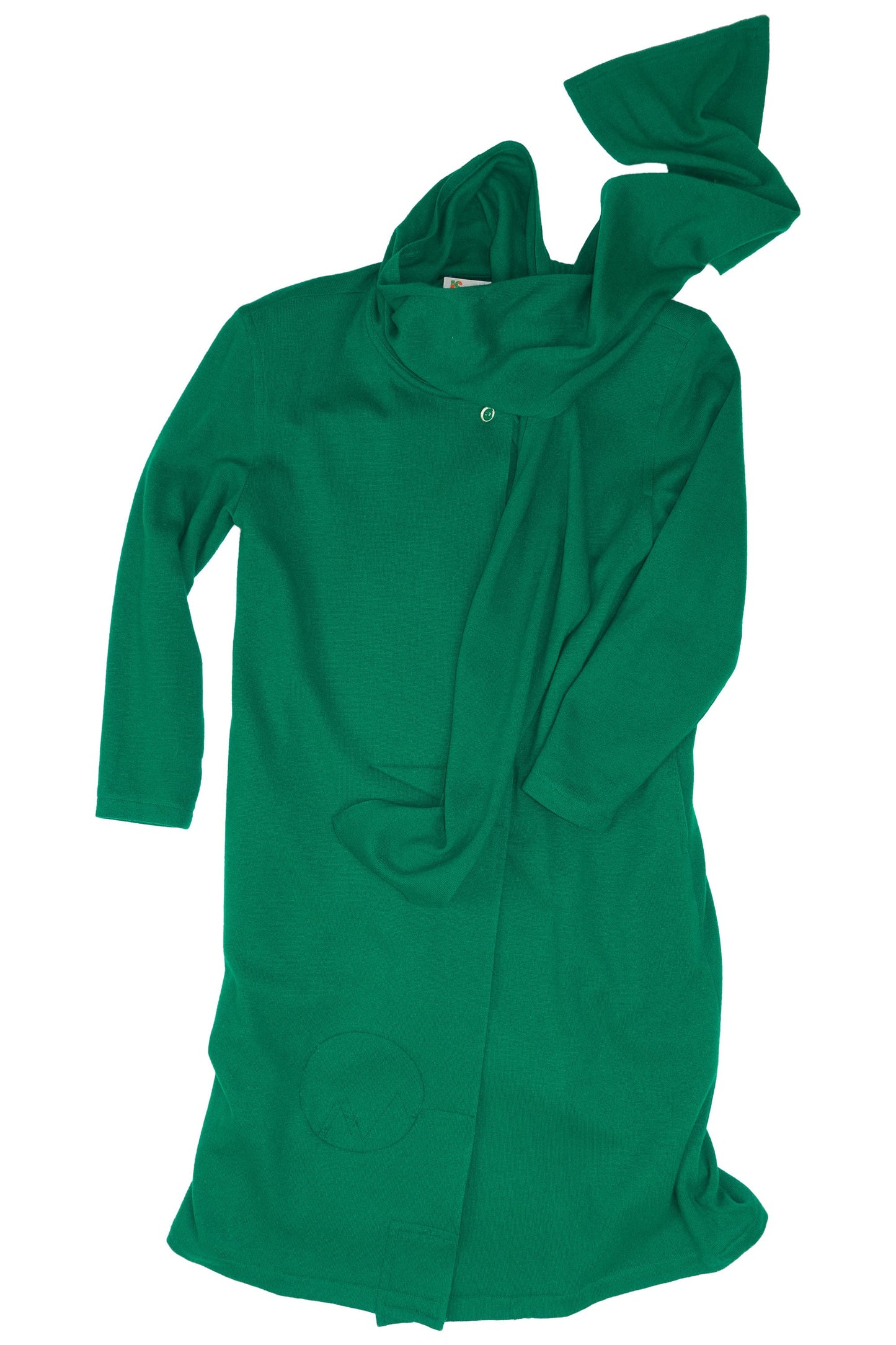 Issey Sport c.1970-80s wool dress with built in scarf & repairs by Mineral Tufts