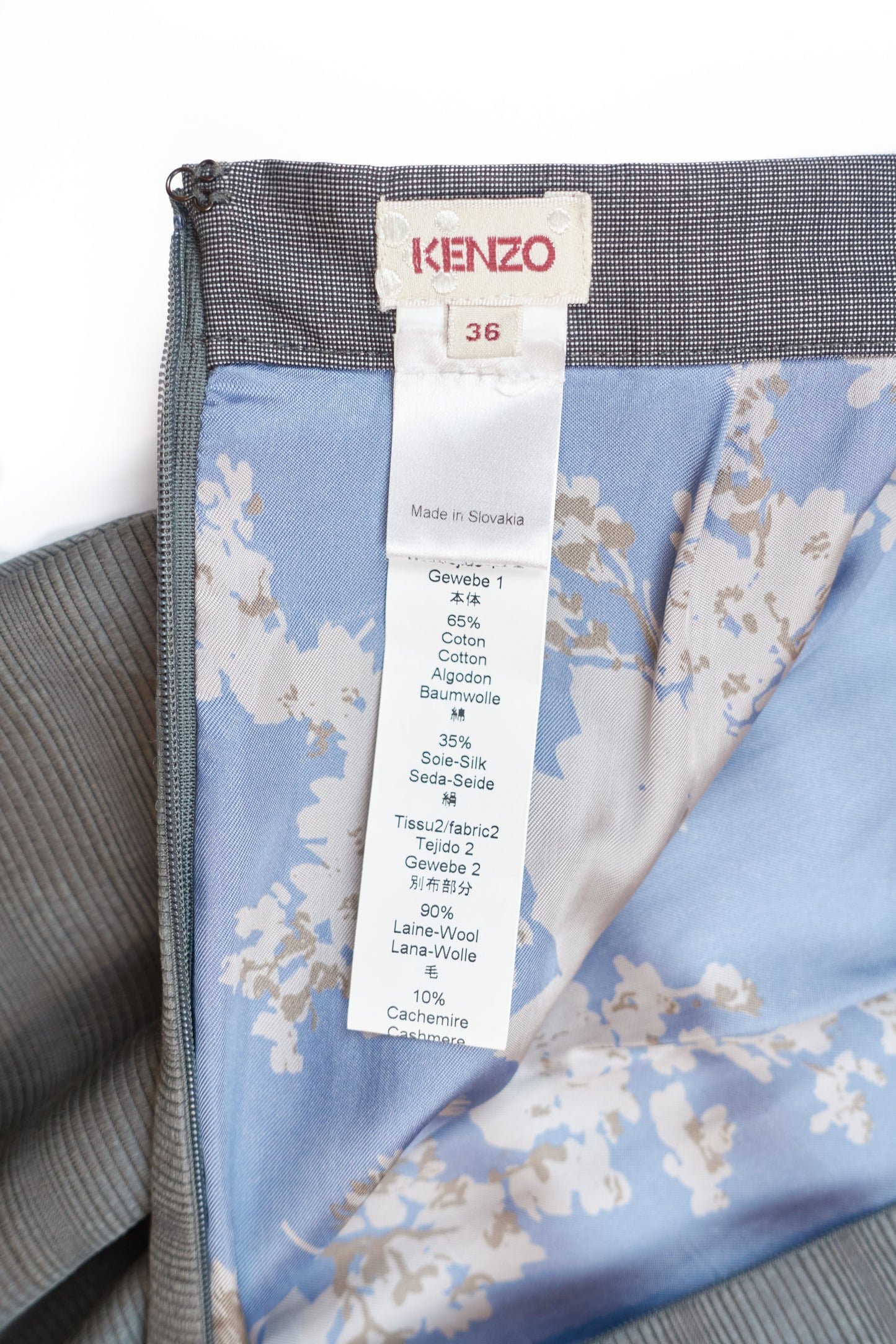 Kenzo silver tulip skirt