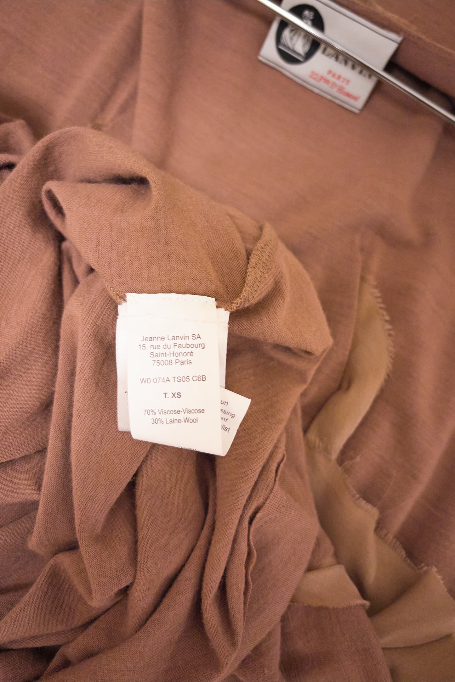 Lanvin short sleeved raw edge jersey dress