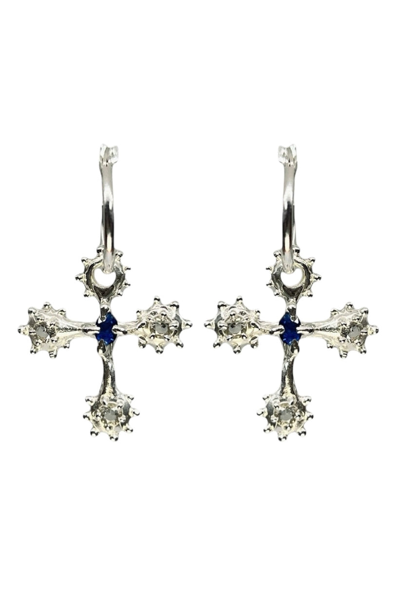 Outcast crucifix hoops