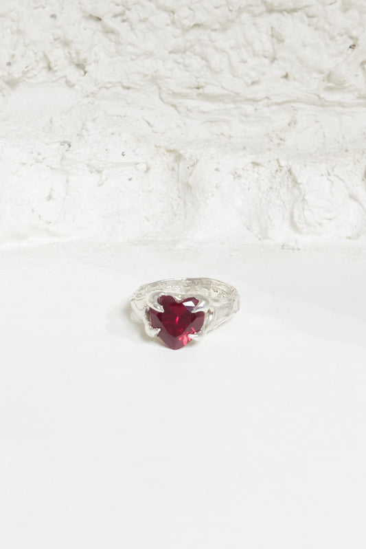 Outcast heart claw ring