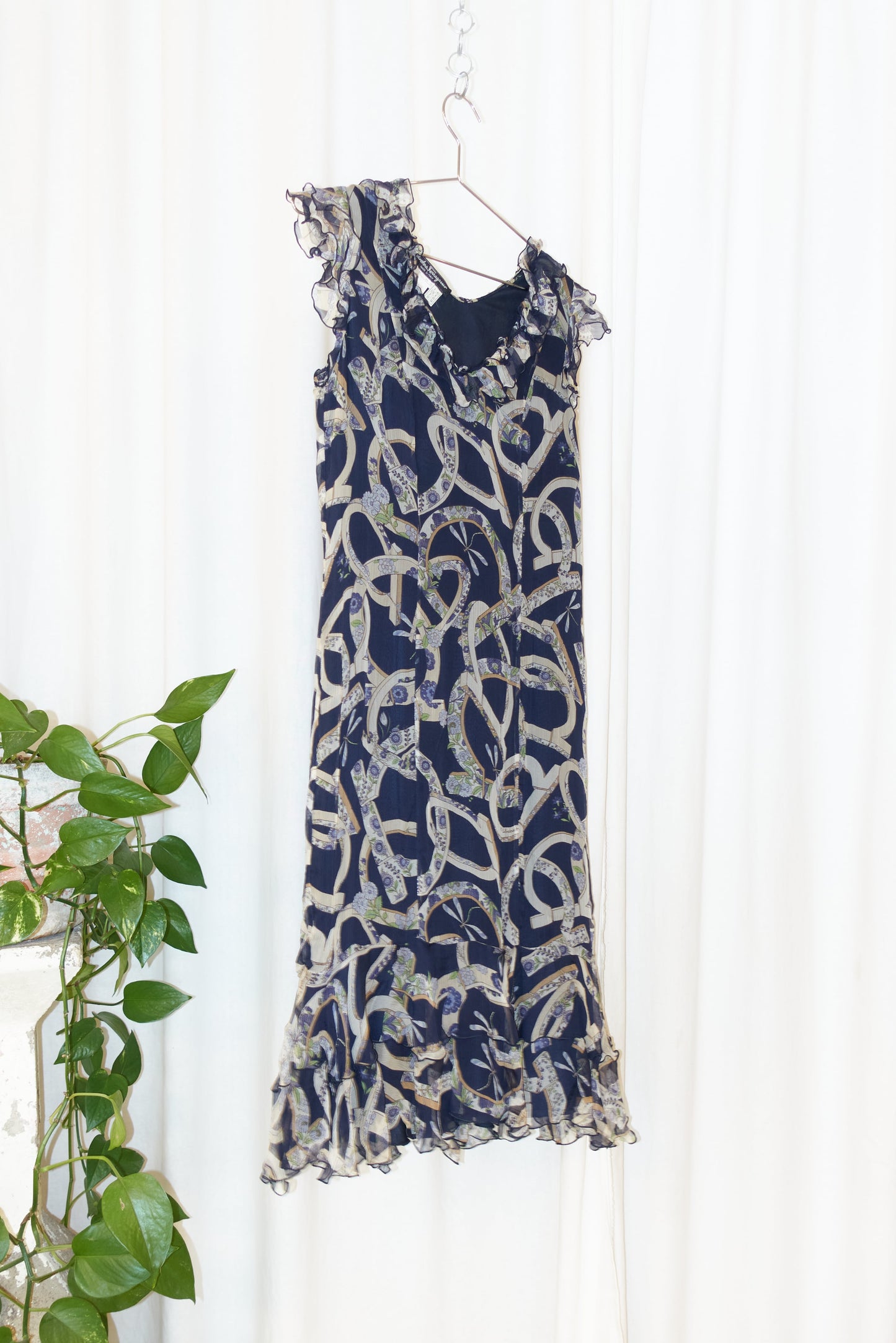 Salvatore Ferragamo floral gancini scarf dress