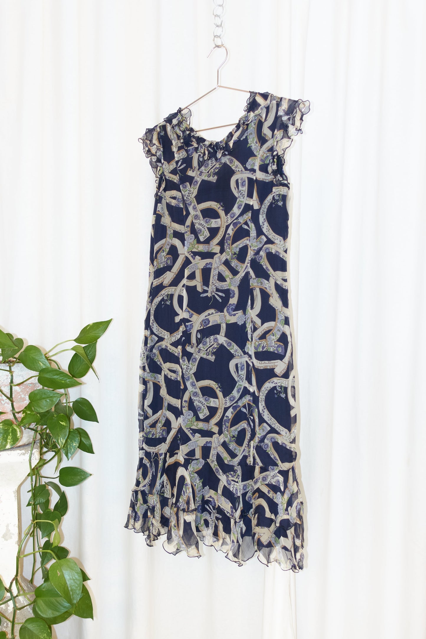 Salvatore Ferragamo floral gancini scarf dress