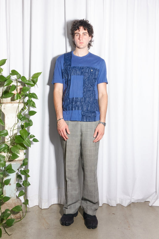 Issey Miyake Men patchwork crinkle t-shirt
