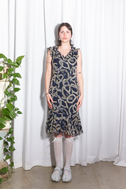 Salvatore Ferragamo floral gancini scarf dress