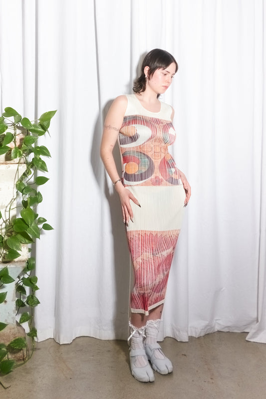 Issey Miyake Pleats Please printed dress