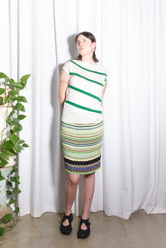 Salvatore Ferragamo striped sleeveless knit top