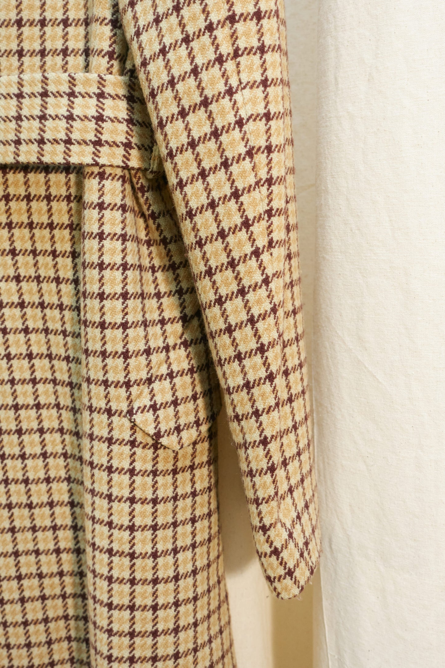 Zucca plaid wool belted coat