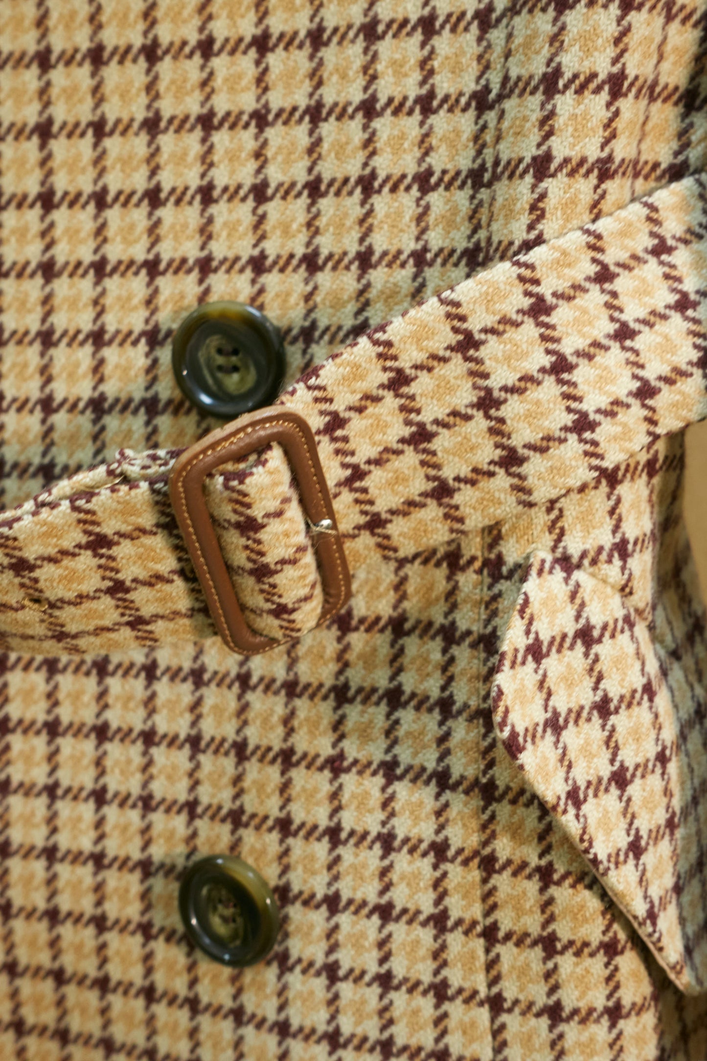 Zucca plaid wool belted coat