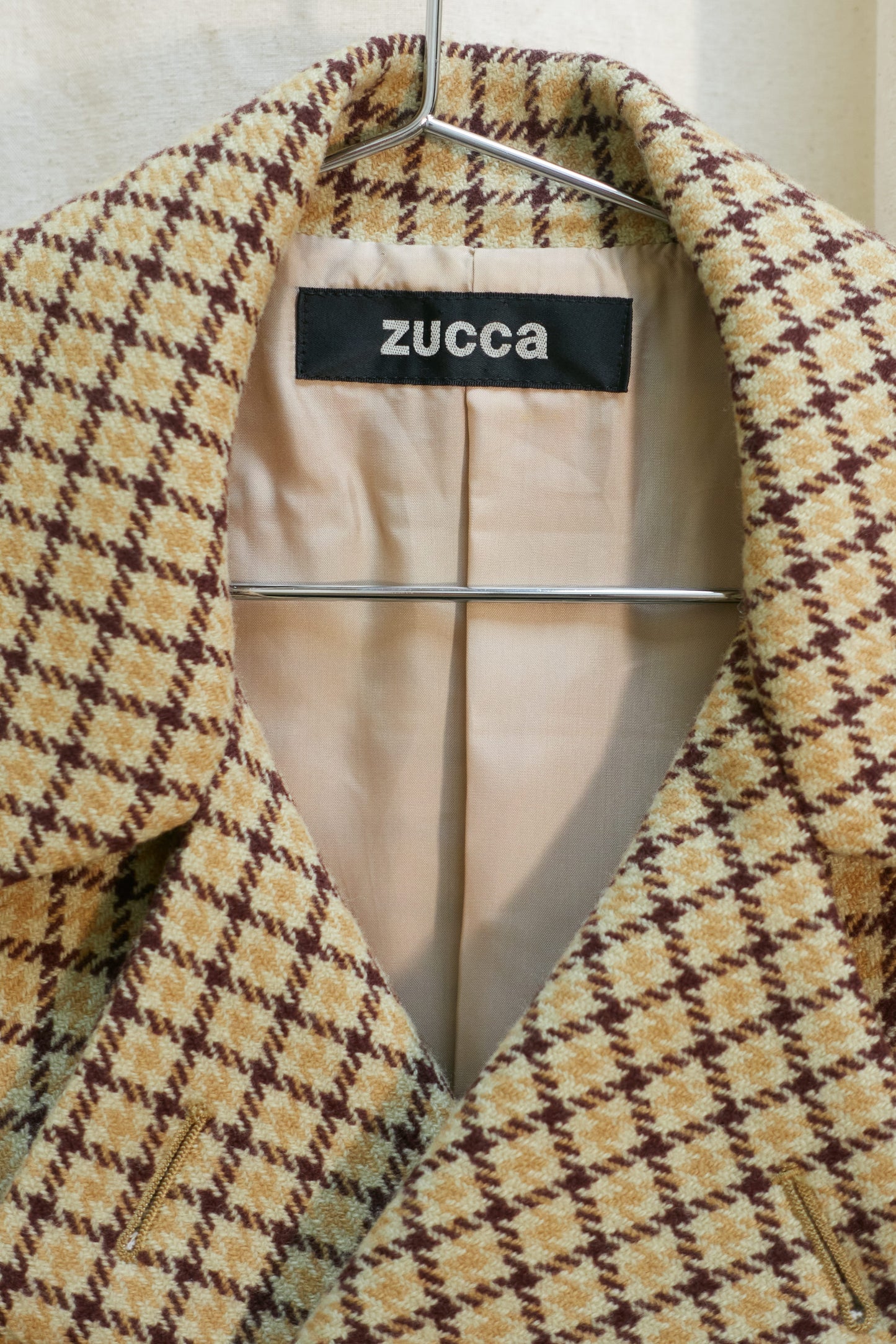 Zucca plaid wool belted coat