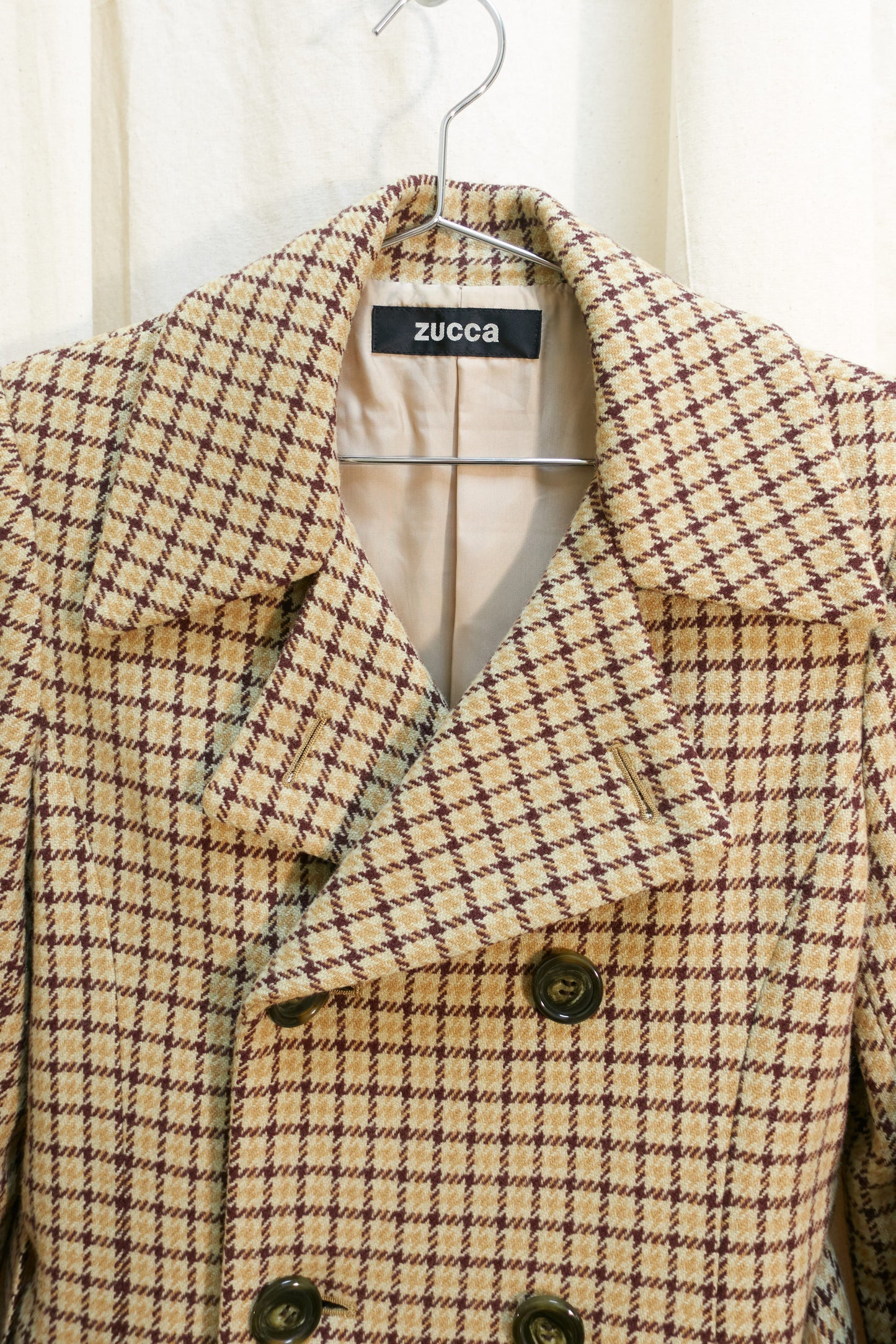 Zucca plaid wool belted coat