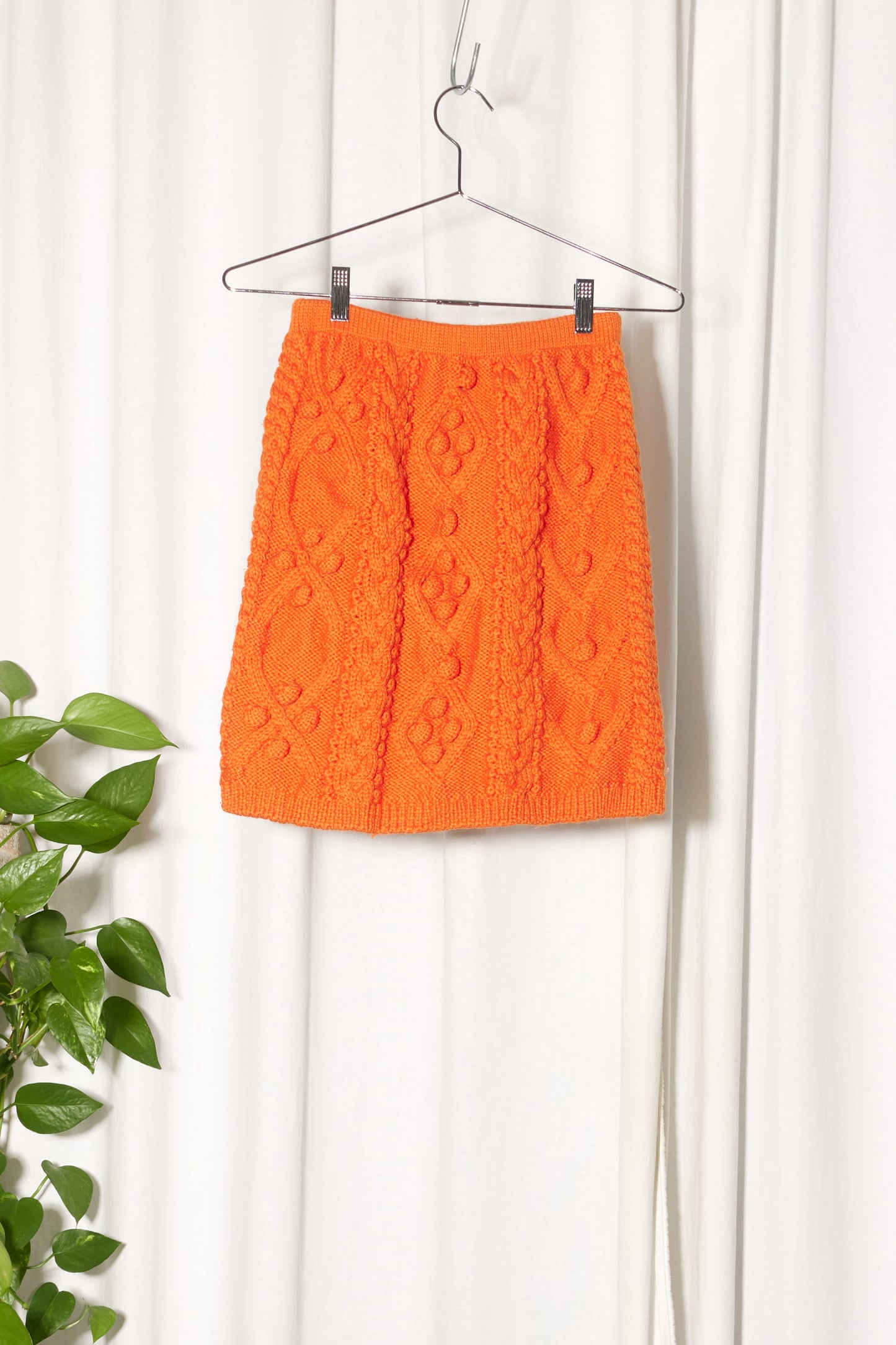 Issey Sport I.S. heavyweight cable knit wool skirt c.1990s