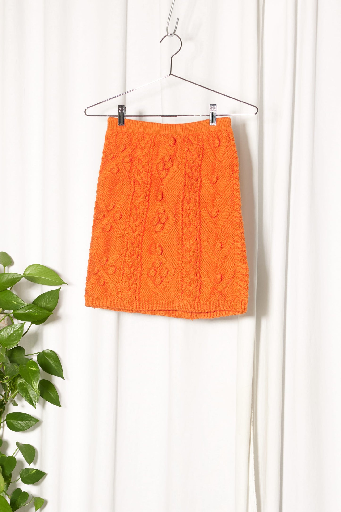 Issey Sport I.S. heavyweight cable knit wool skirt c.1990s