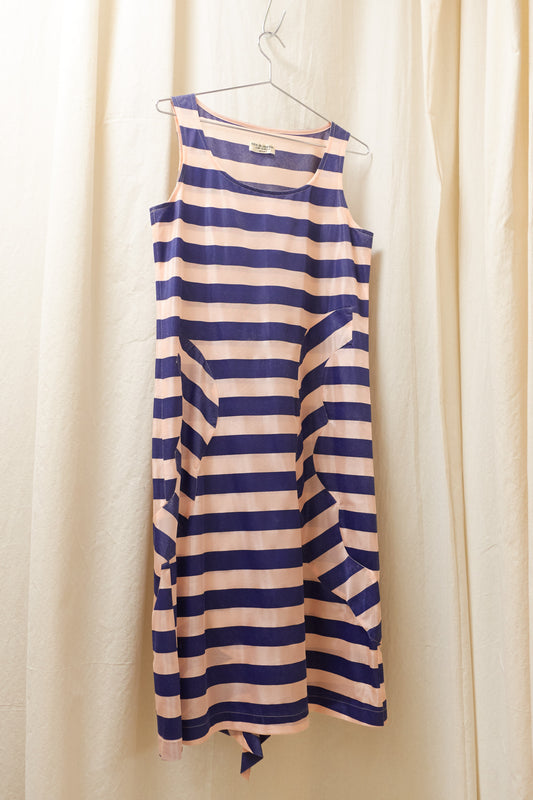 Comme des Garcons Robe de Chambre striped dress 1995 pink and blue