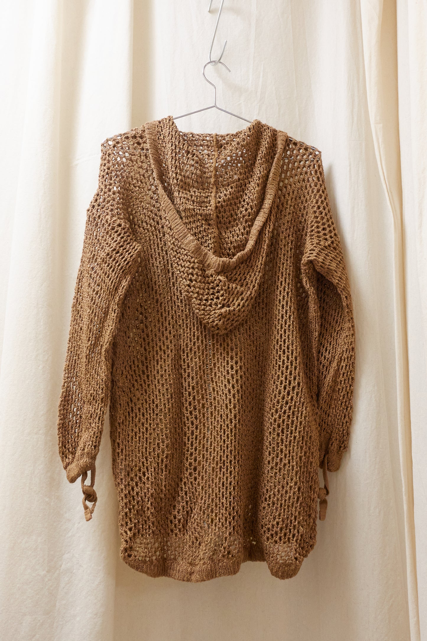 Issey Miyake woven hessian hooded jacket