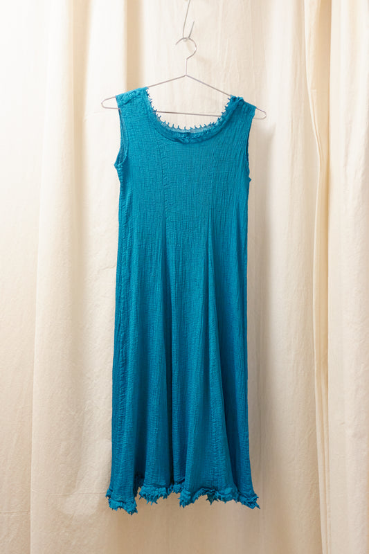 Issey Miyake Me crinkled blue dress