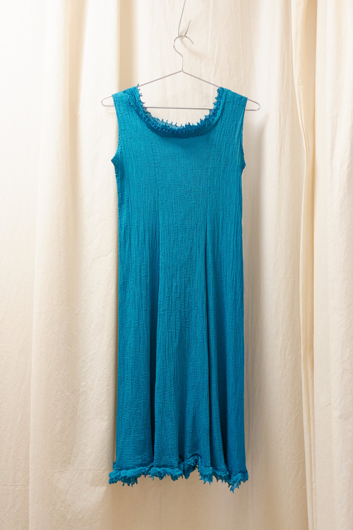 Issey Miyake Me crinkled blue dress