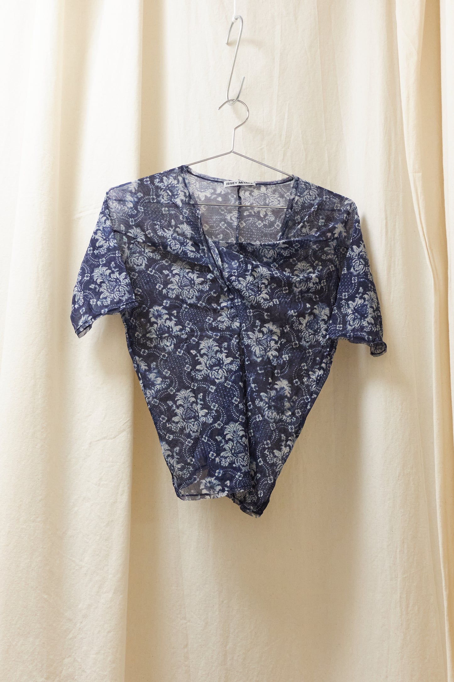 Issey Miyake 2003 twisted mesh print top