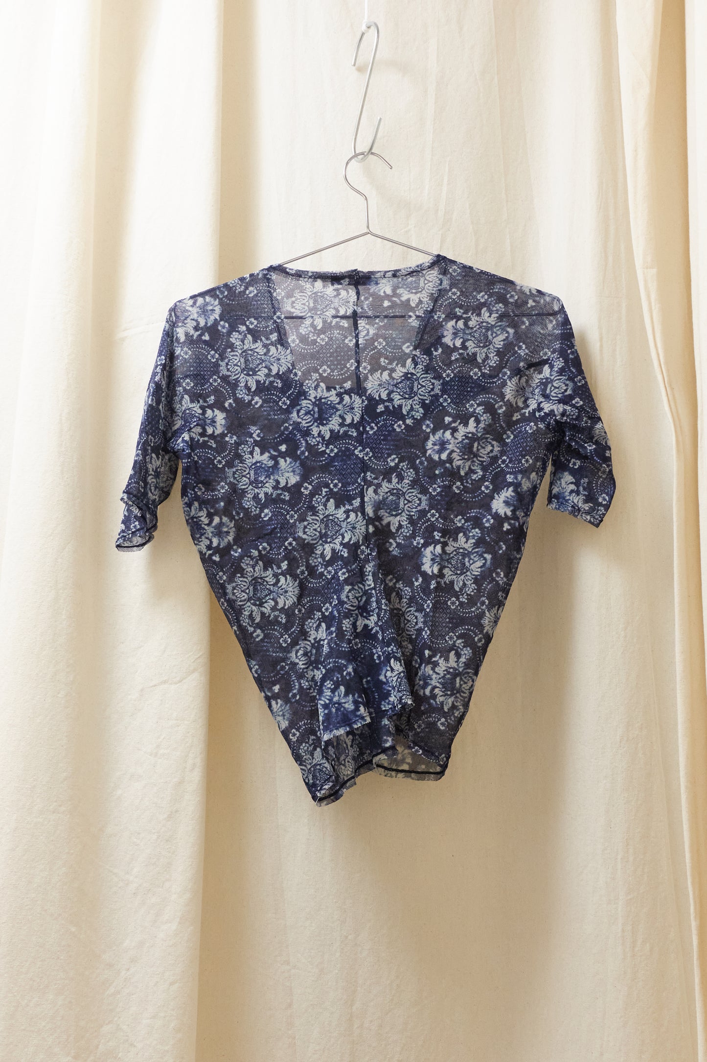 Issey Miyake 2003 twisted mesh print top