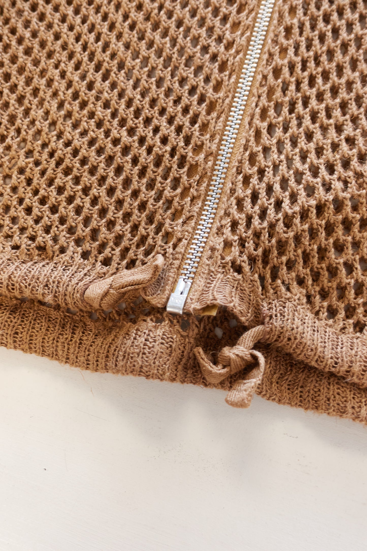 Issey Miyake woven hessian hooded jacket