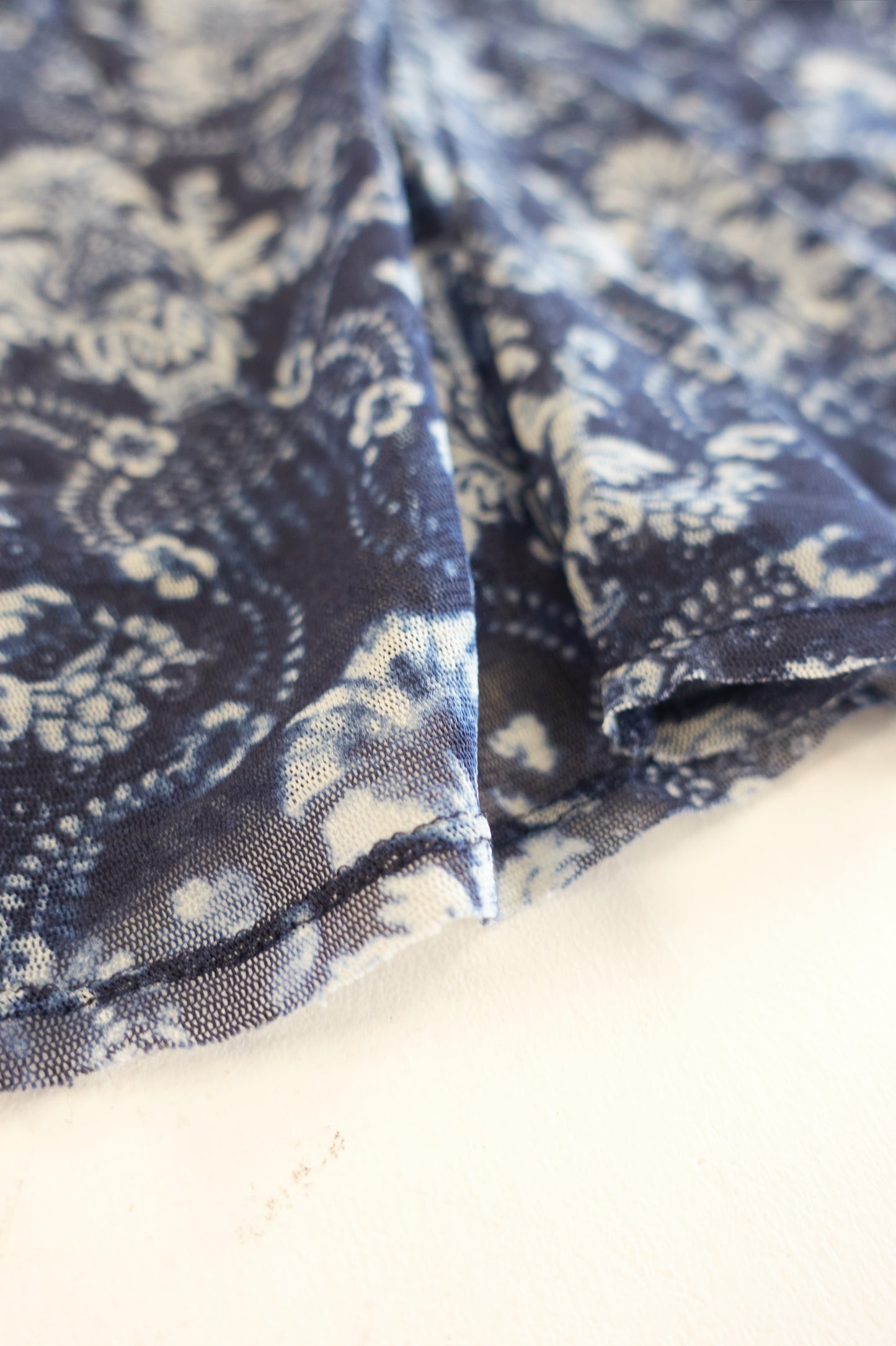 Issey Miyake 2003 twisted mesh print top