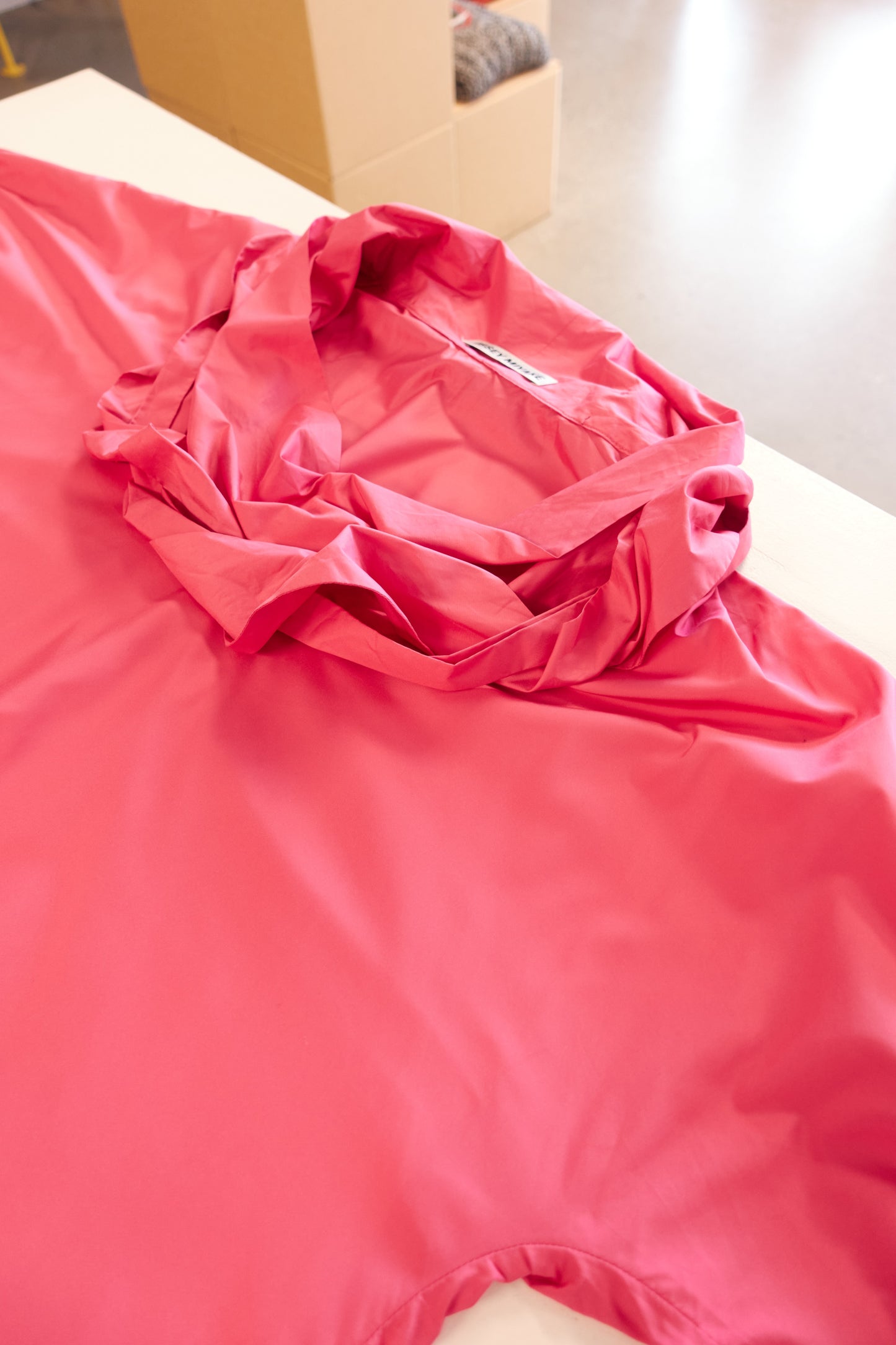 Issey Miyake ruffled neck pink shirt/dress