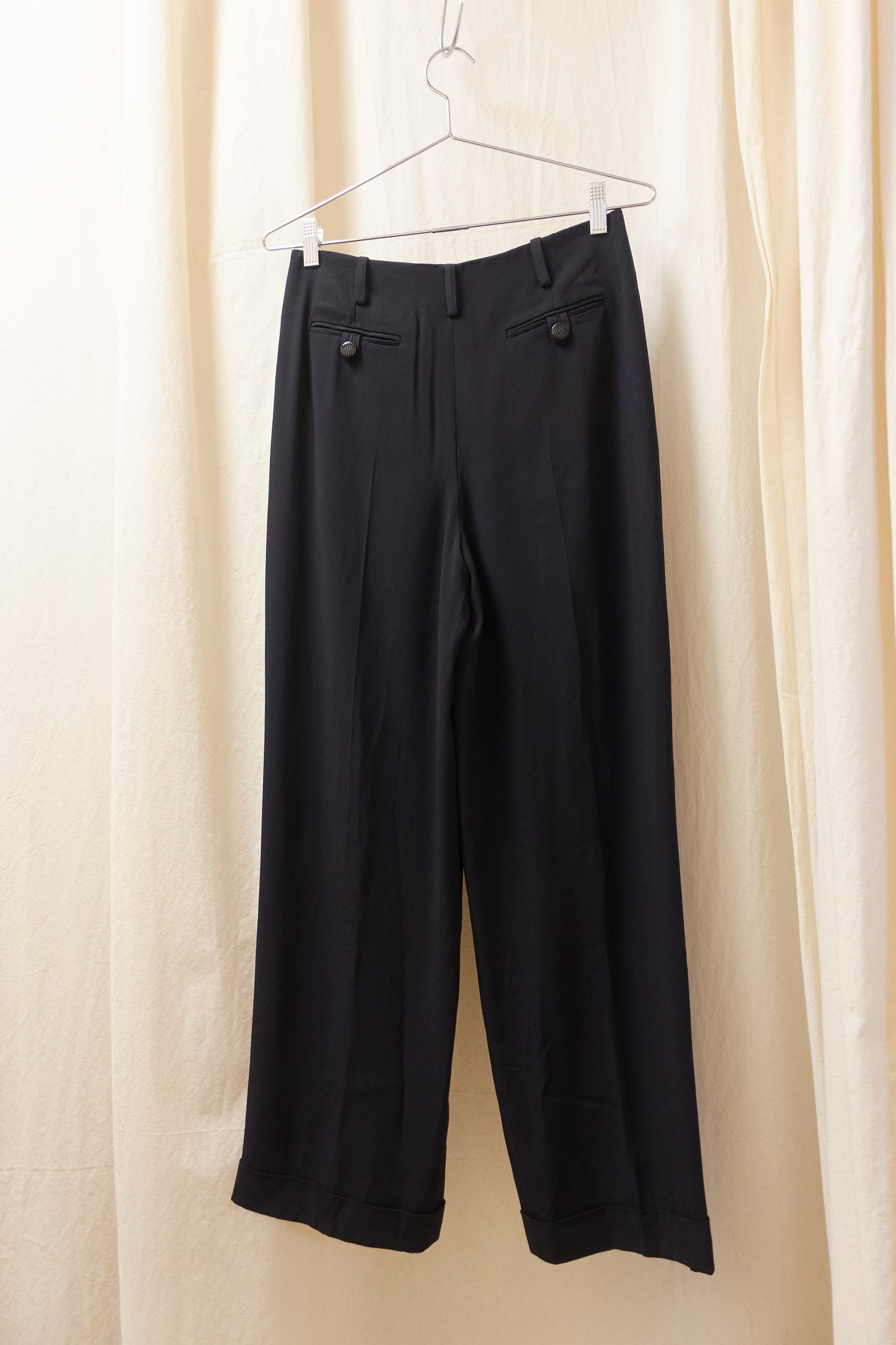 Emporio Armani black slacks with stripe detail
