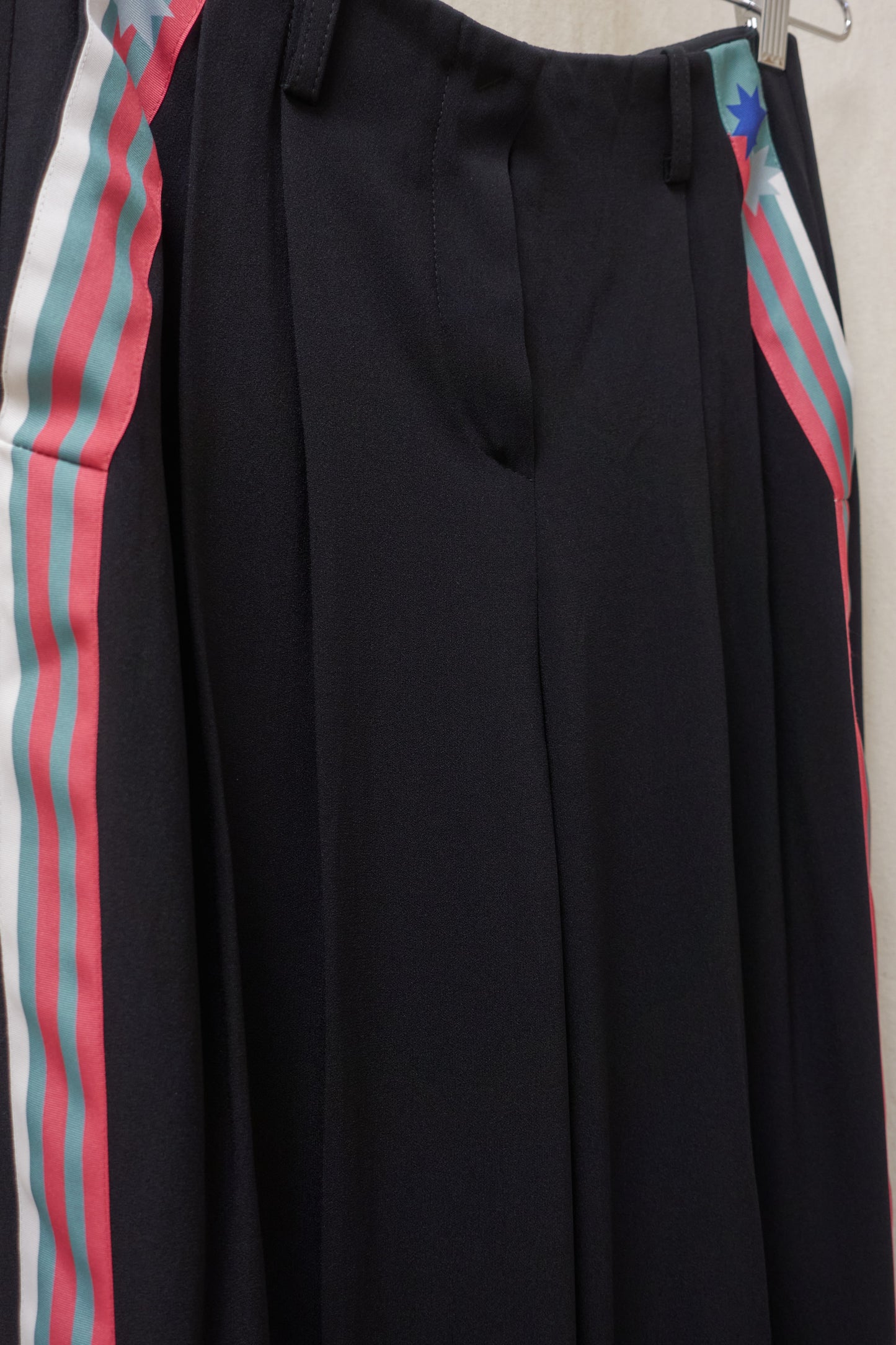 Emporio Armani black slacks with stripe detail