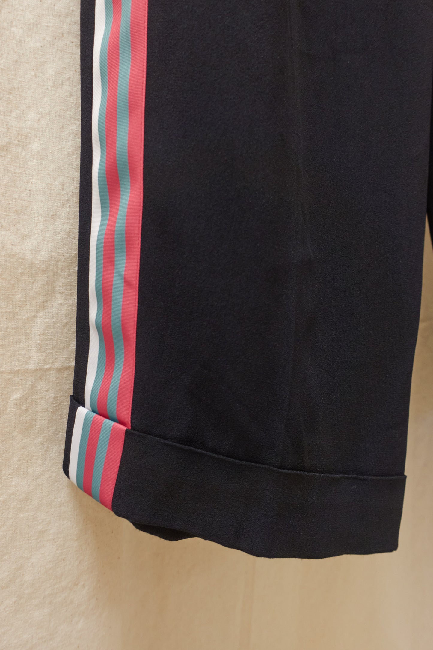 Emporio Armani black slacks with stripe detail