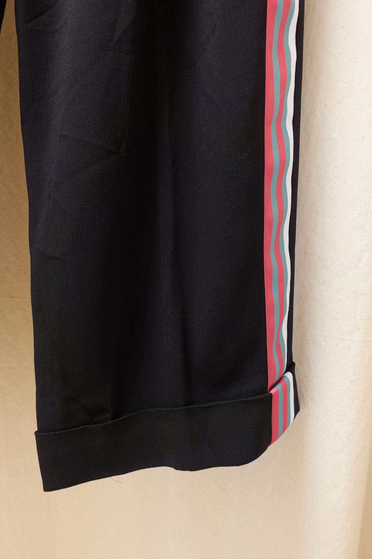 Emporio Armani black slacks with stripe detail