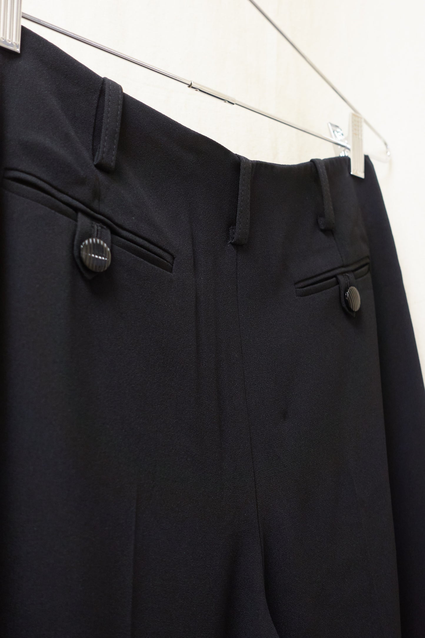 Emporio Armani black slacks with stripe detail