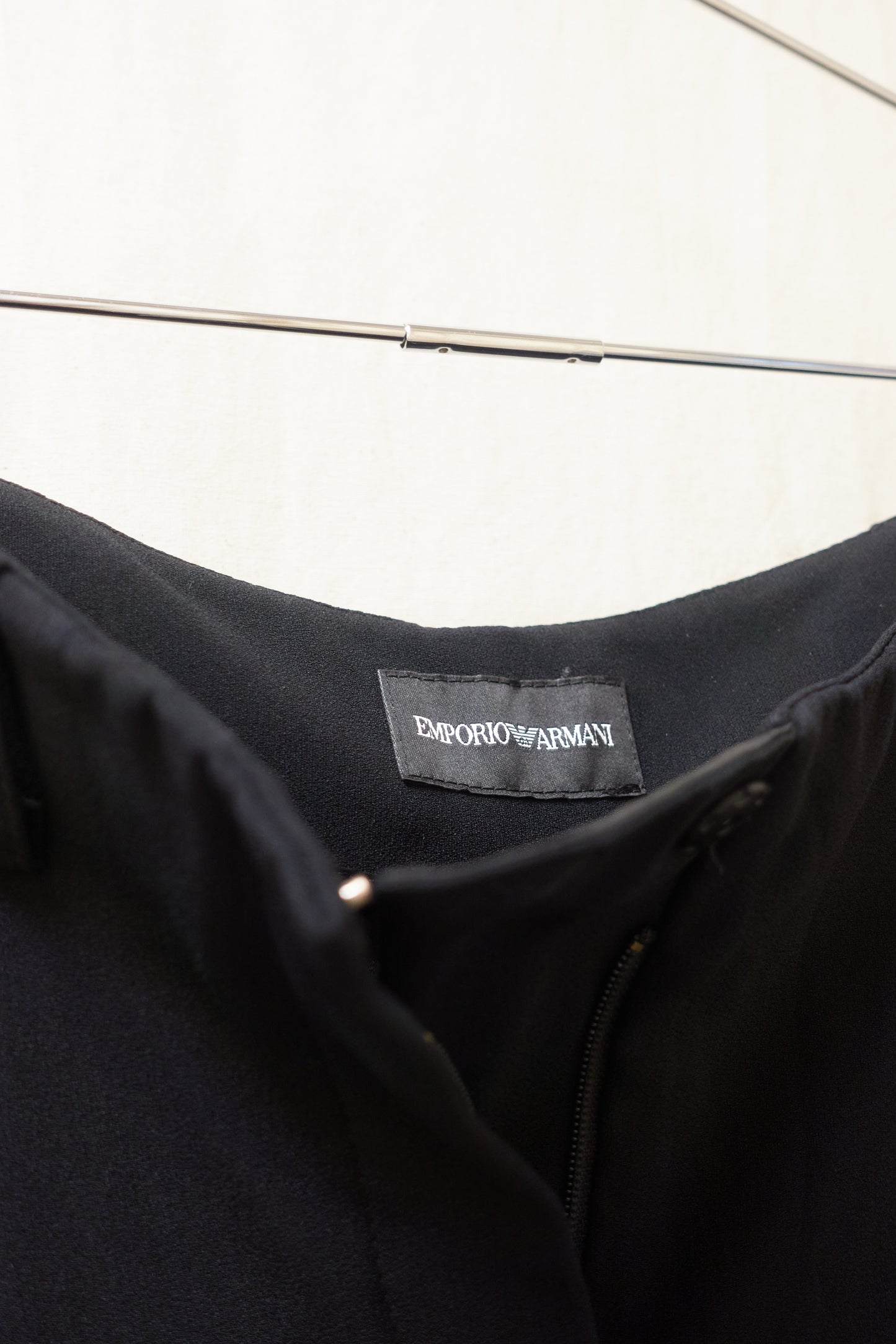 Emporio Armani black slacks with stripe detail