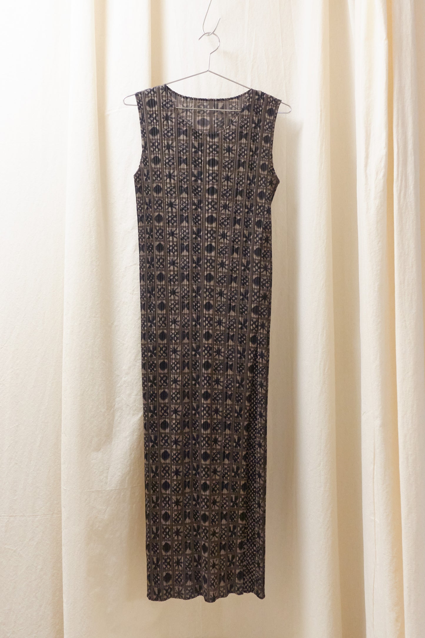 Issey Miyake Pleats Please 'tile' printed maxi dress 1999