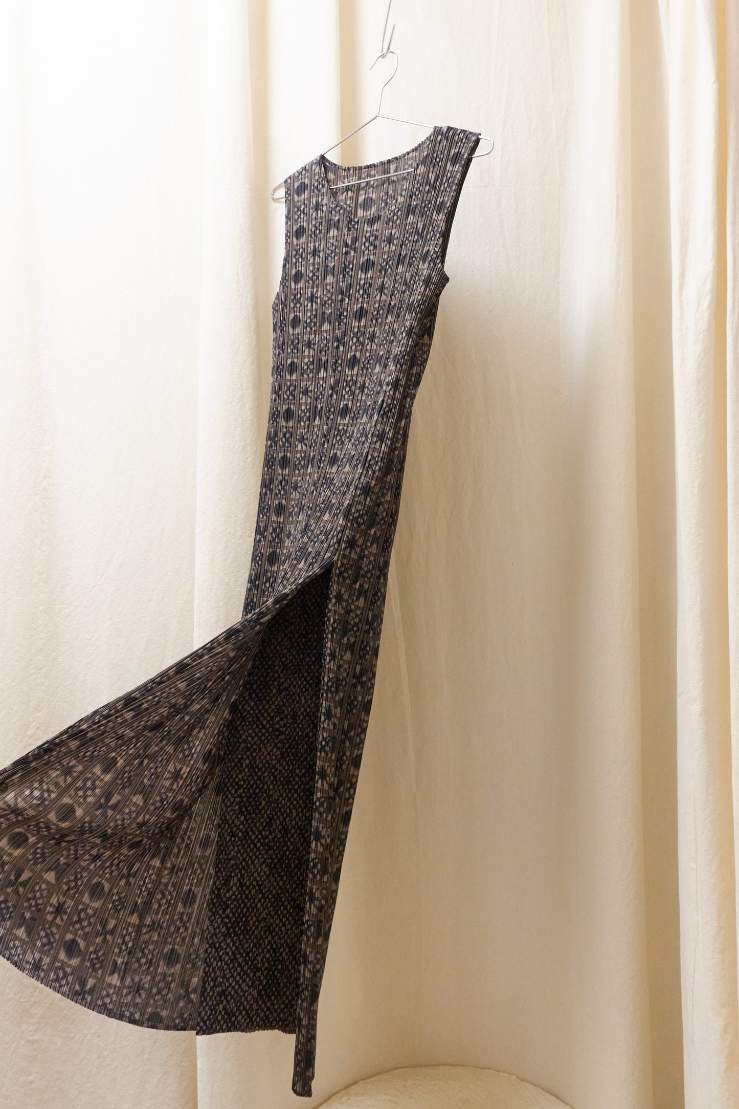 Issey Miyake Pleats Please 'tile' printed maxi dress 1999