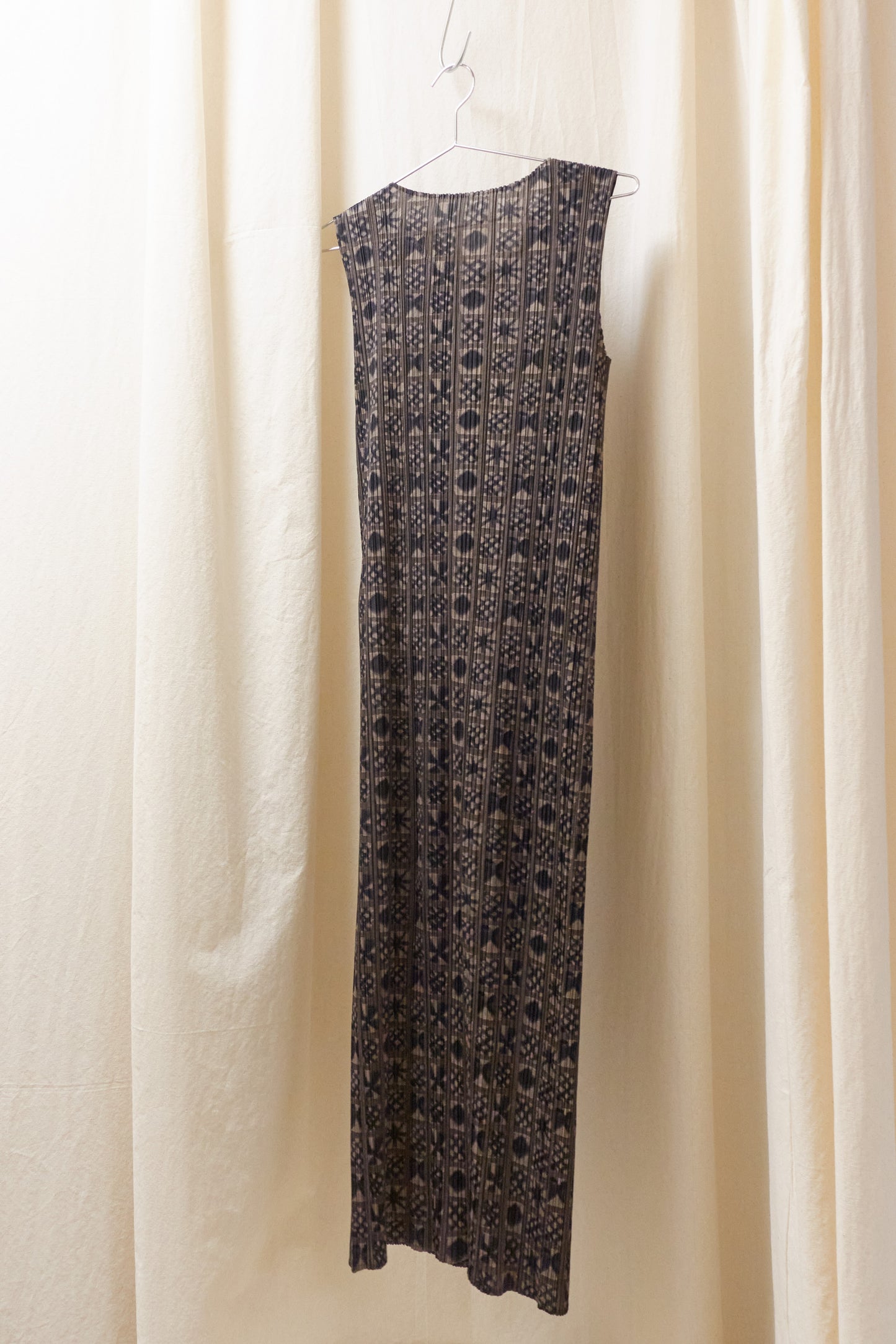 Issey Miyake Pleats Please 'tile' printed maxi dress 1999