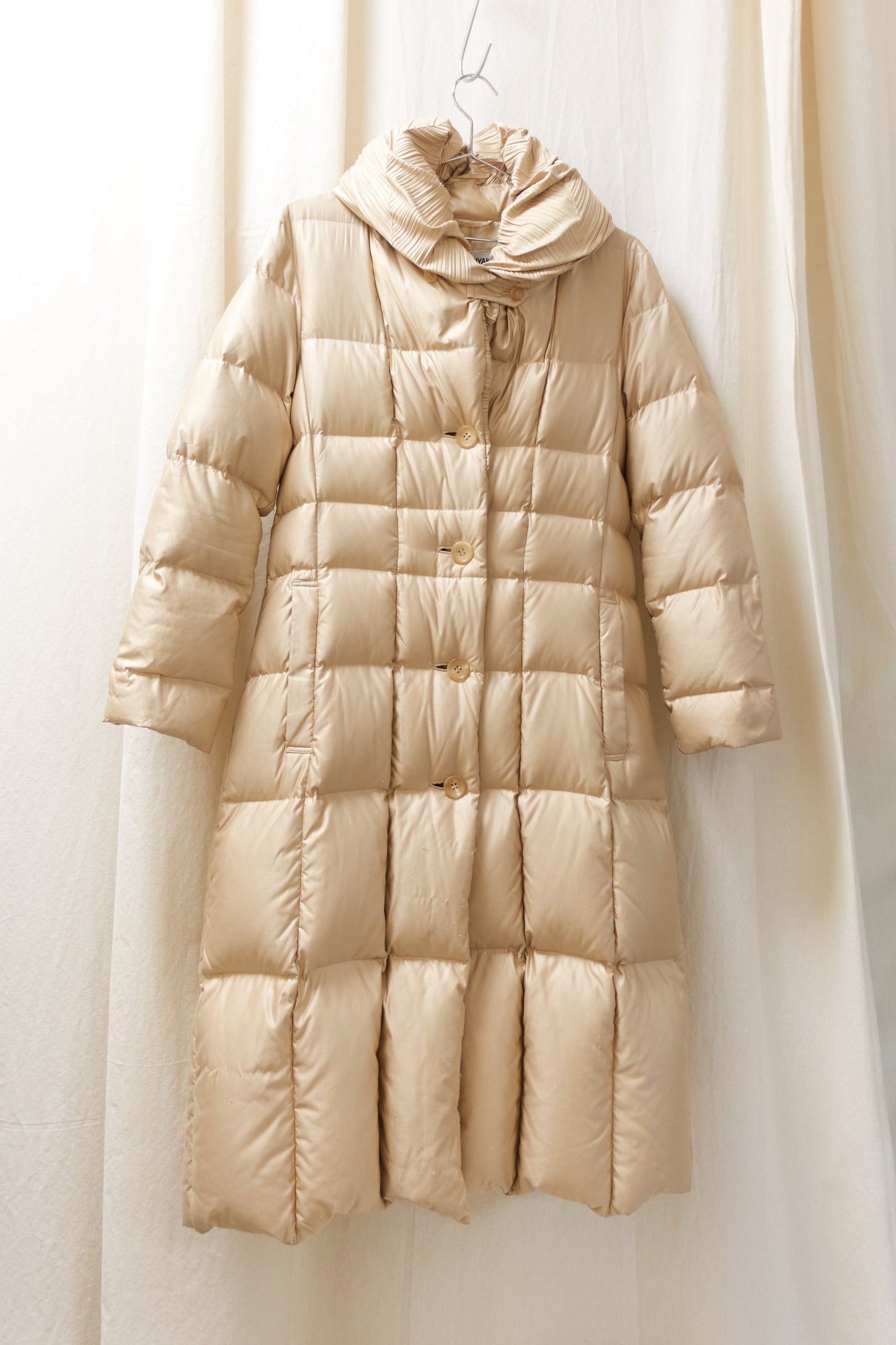Issey Miyake pleated collar puffer coat
